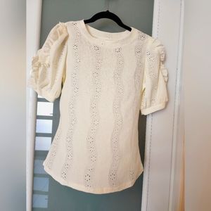 Small shirt, bone white, brand new.